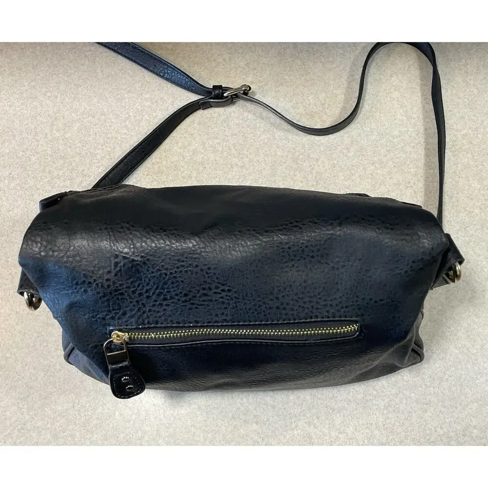 Moda Luxe Women’s Black Faux Leather Crossbody Bag Shoulder Bag Purse